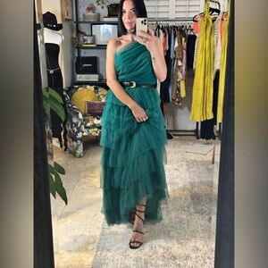 Wayward Fancies Green Maxi Dress with Pockets